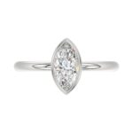 LADIES SOLITAIRE RING 1CT MARQUISE DIAMOND 14K WHITE GOLD (CENTER STONE MARQUISE DIAMOND 1CT ) - Image 5