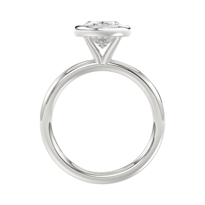 LADIES SOLITAIRE RING 3CT OVAL DIAMOND 14K WHITE GOLD (CENTER STONE OVAL DIAMOND 3CT ) - Image 2