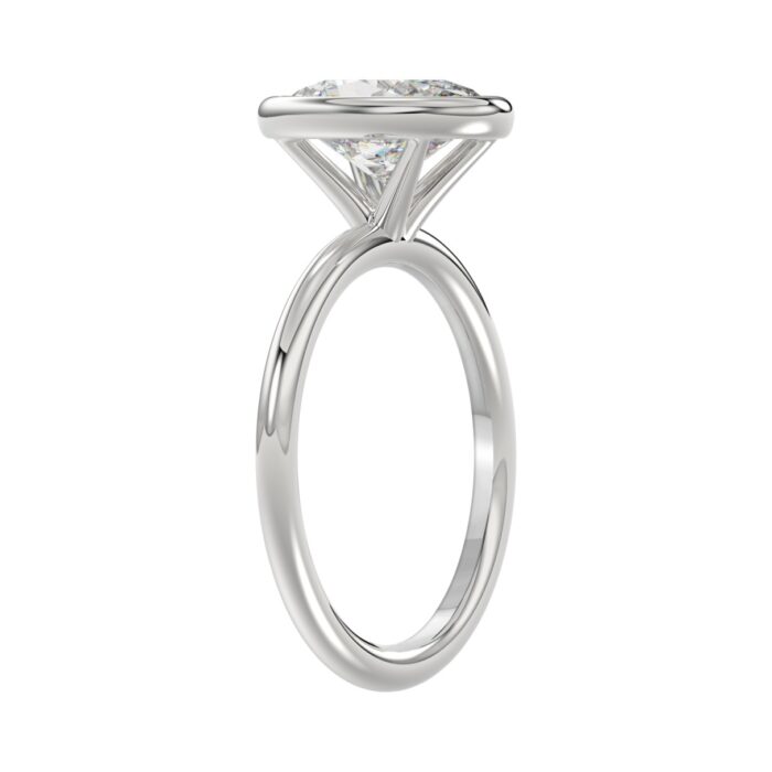 LADIES SOLITAIRE RING 3CT OVAL DIAMOND 14K WHITE GOLD (CENTER STONE OVAL DIAMOND 3CT ) - Image 3