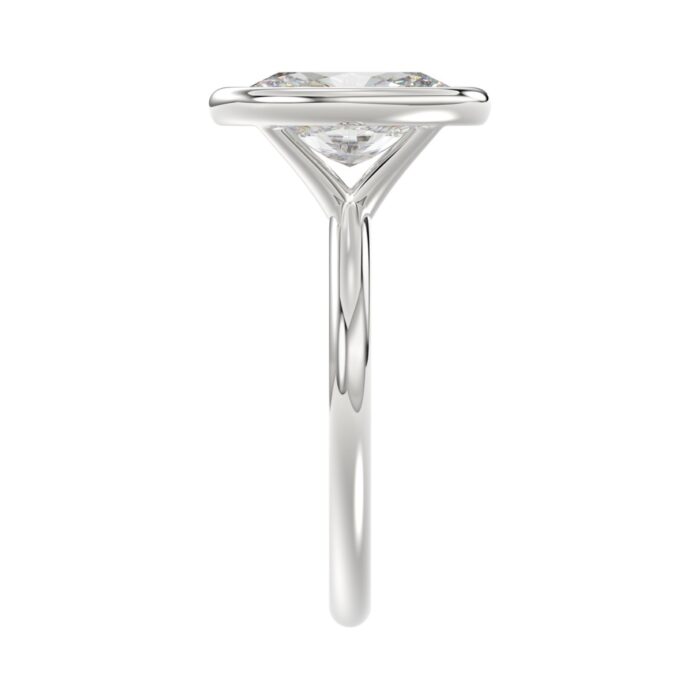 LADIES SOLITAIRE RING 3CT OVAL DIAMOND 14K WHITE GOLD (CENTER STONE OVAL DIAMOND 3CT ) - Image 4