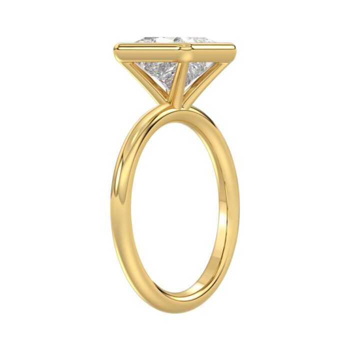LADIES SOLITAIRE RING 3CT PRINCESS DIAMOND 14K YELLOW GOLD (CENTER STONE PRINCESS DIAMOND 3CT ) - Image 3