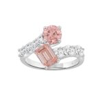 ETERNAL BLUSH COLLECTION LADIES RING 2 3/4CT ROUND/OVAL/EMERALD DIAMOND 14K WHITE GOLD (CENTER STONE PINK ROUND/EMERALD DIAMOND 3/4CT 1CT)