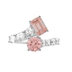 ETERNAL BLUSH COLLECTION LADIES RING 2 3/4CT ROUND/OVAL/EMERALD DIAMOND 14K WHITE GOLD (CENTER STONE PINK ROUND/EMERALD DIAMOND 3/4CT 1CT) - Image 3