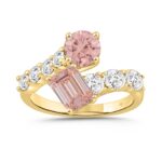 ETERNAL BLUSH COLLECTION LADIES RING 2 3/4CT ROUND/OVAL/EMERALD DIAMOND 14K YELLOW GOLD (CENTER STONE PINK ROUND DIAMOND 3/4CT /EMERALD PINK DIAMOND 1