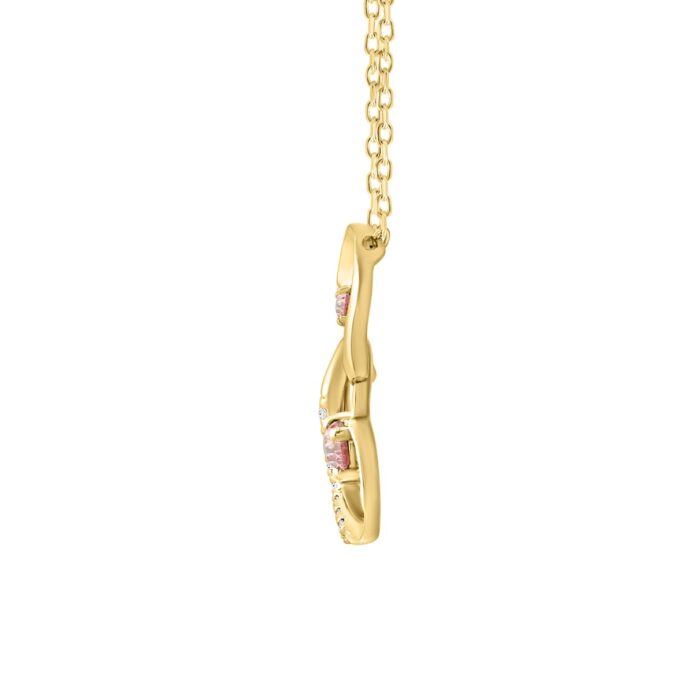 LADIES PENDANT 1/4CT ROUND DIAMOND 14K YELLOW GOLD WITH CHAIN (CENTER STONE ROUND DIAMOND 1/5CT ) - Image 2