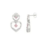 ETERNAL BLUSH COLLECTION LADIES EARRINGS 1/2CT ROUND DIAMOND 14K WHITE GOLD - Image 2