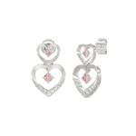 ETERNAL BLUSH COLLECTION LADIES EARRINGS 1/2CT ROUND DIAMOND 14K WHITE GOLD - Image 3