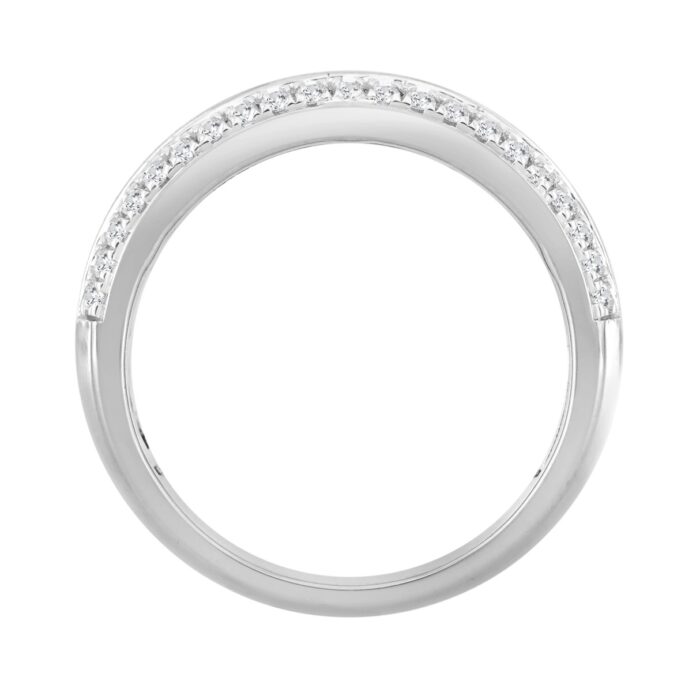 MEN'S RING 1/2CT ROUND DIAMOND 10K WHITE GOLD - Image 2