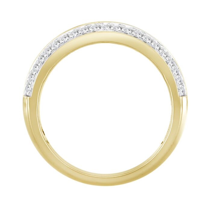 MEN'S RING 1/2CT ROUND DIAMOND 10K YELLOW GOLD - Image 2