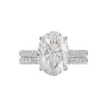 LADIES BRIDAL SET 4 1/2CT ROUND/OVAL DIAMOND 14K WHITE GOLD (CENTER STONE OVAL DIAMOND 4CT ) - Image 2
