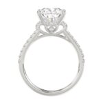 LADIES BRIDAL SET 4 1/2CT ROUND/PEAR DIAMOND 14K WHITE GOLD (CENTER STONE PEAR DIAMOND 4CT ) - Image 2
