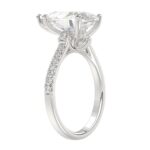 LADIES BRIDAL SET 4 1/2CT ROUND/PEAR DIAMOND 14K WHITE GOLD (CENTER STONE PEAR DIAMOND 4CT ) - Image 3