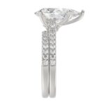 LADIES BRIDAL SET 4 1/2CT ROUND/PEAR DIAMOND 14K WHITE GOLD (CENTER STONE PEAR DIAMOND 4CT ) - Image 4