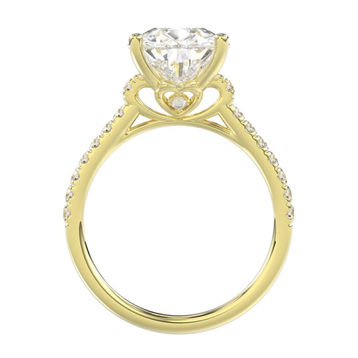 14K YELLOW GOLD 4 1/2CT ROUND/PEAR DIAMOND LADIES BRIDAL SET (CENTER STONE PEAR DIAMOND 4CT) - Image 2
