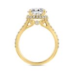 LADIES RING 3 1/2CT ROUND DIAMOND 14K YELLOW GOLD (CENTER STONE ROUND DIAMOND 3CT ) - Image 2