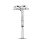 LADIES RING 2 1/2CT ROUND/PEAR DIAMOND 14K WHITE GOLD (CENTER STONE PEAR DIAMOND 2CT ) - Image 3