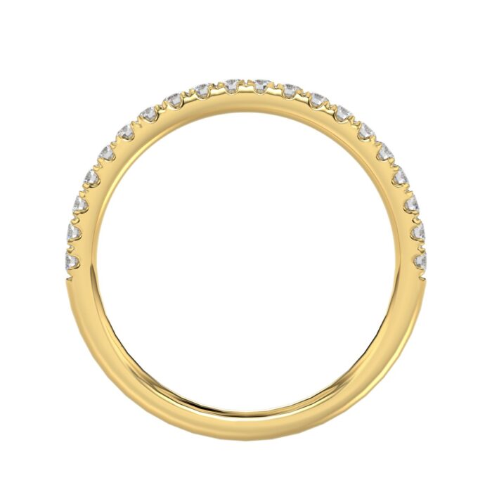 14K YELLOW GOLD 1/4CT ROUND DIAMOND LADIES BAND - Image 2