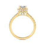 LADIES RING 2 3/4CT ROUND/EMERALD DIAMOND 14K YELLOW GOLD (CENTER STONE EMERALD DIAMOND 2CT ) - Image 2
