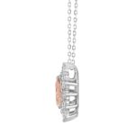 LADIES PENDANT 2 1/2CT ROUND/PEAR DIAMOND 14K WHITE/ROSE GOLD (CENTER STONE PEAR DIAMOND 1CT ) - Image 2