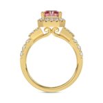 ETERNAL BLUSH COLLECTION LADIES RING 2 3/4CT ROUND/BAGUETTE DIAMOND 14K YELLOW GOLD (CENTER STONE PINK  RADIANT DIAMOND 2CT) - Image 5