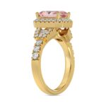 ETERNAL BLUSH COLLECTION LADIES RING 2 3/4CT ROUND/BAGUETTE DIAMOND 14K YELLOW GOLD (CENTER STONE PINK  RADIANT DIAMOND 2CT) - Image 4