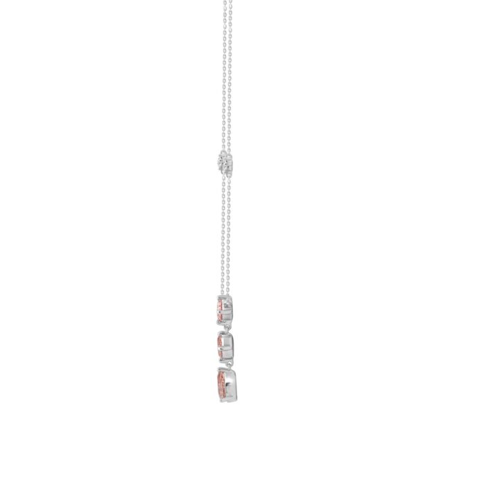 LADIES NECKLACE 2 1/2CT ROUND/PEAR/OVAL DIAMOND 14K WHITE GOLD - Image 2
