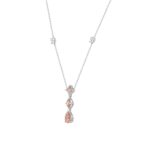 LADIES NECKLACE 2 1/2CT ROUND/PEAR/OVAL DIAMOND 14K WHITE GOLD - Image 3