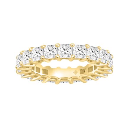 LADIES ETERNITY BAND 6CT PRINCESS DIAMOND 14K YELLOW GOLD