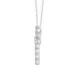 LADIES PENDANT 3CT EMERALD DIAMOND 14K WHITE GOLD - Image 2