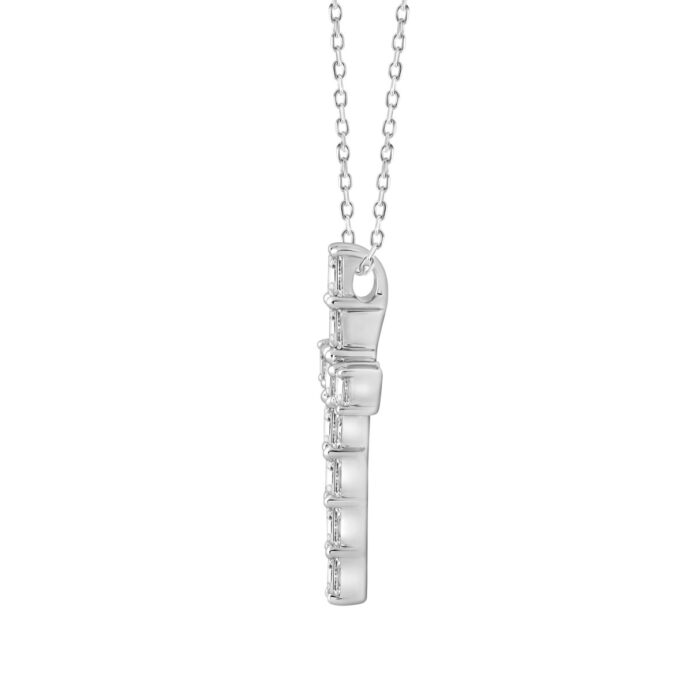 LADIES PENDANT 3CT EMERALD DIAMOND 14K WHITE GOLD - Image 2