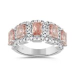 LADIES RING 3CT ROUND/RADIANT DIAMOND 14K WHITE GOLD