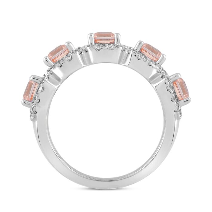 LADIES RING 3CT ROUND/RADIANT DIAMOND 14K WHITE GOLD - Image 2