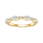 14K YELLOW GOLD 3/4CT ROUND/MARQUISE DIAMOND LADIES BAND