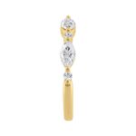 14K YELLOW GOLD 3/4CT ROUND/MARQUISE DIAMOND LADIES BAND - Image 3
