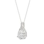LADIES SOLITAIRE PENDANT 2 1/2CT PEAR DIAMOND 14K WHITE GOLD - Image 3