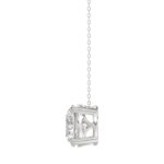 LADIES SOLITAIRE PENDANT WITH UNDER-PASS CHAIN 2 1/2CT ROUND DIAMOND 14K WHITE GOLD - Image 2