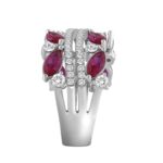 14K WHITE GOLD 2.00CT ROUND/MARQUISE DIAMOND LADIES RING (RUBY DIAMOND 1 1/2CT) - Image 3