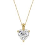 LADIES SOLITAIRE PENDANT 2 1/2CT HEART DIAMOND 14K YELLOW GOLD