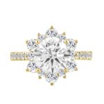 14K YELLOW GOLD 1.00CT ROUND DIAMOND LADIES RING (CENTER STONE ROUND DIAMOND 2CT) - Image 3