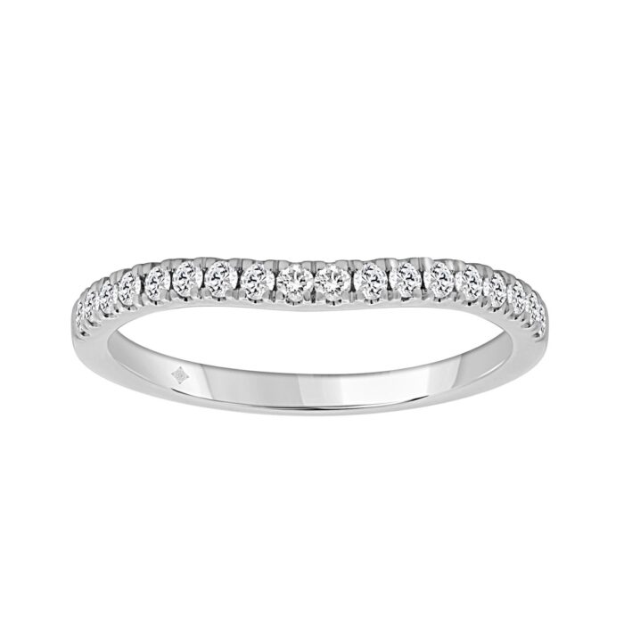 14K WHITE GOLD 1/4CT ROUND DIAMOND LADIES BAND - Image 1