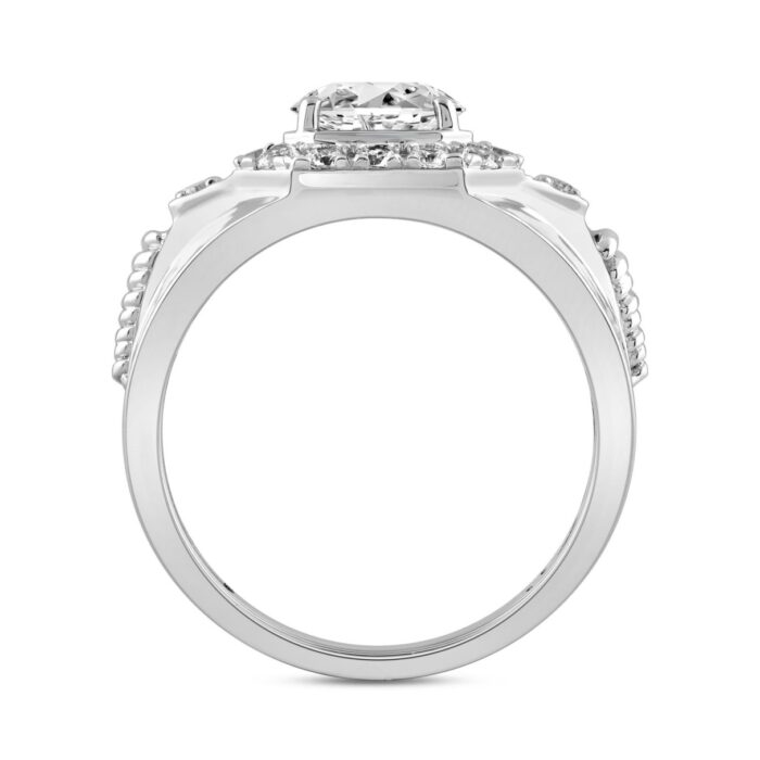 MENS RING 2 3/4CT ROUND DIAMOND 14K WHITE GOLD (CENTER STONE ROUND DIAMOND 2.00CT) - Image 2