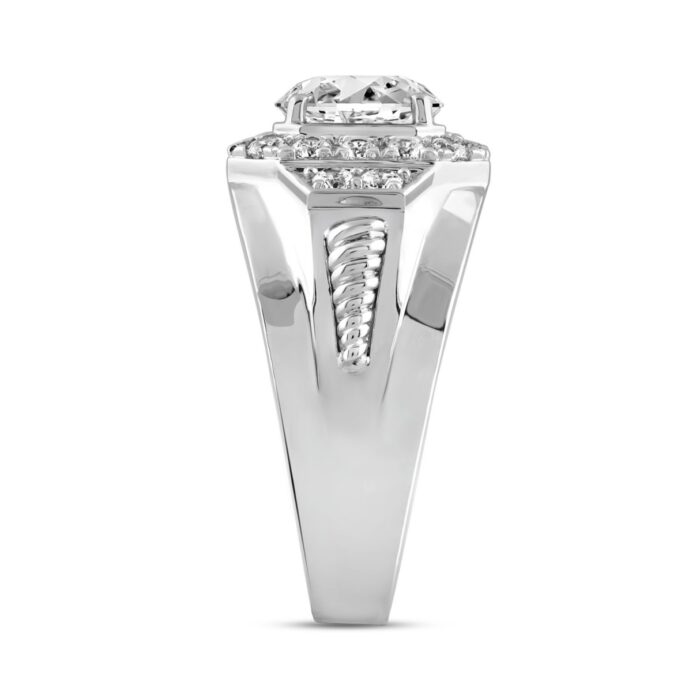 MENS RING 2 3/4CT ROUND DIAMOND 14K WHITE GOLD (CENTER STONE ROUND DIAMOND 2.00CT) - Image 3