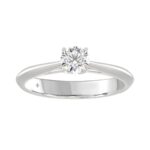 LADIES SOLITAIRE RING 1/2CT ROUND DIAMOND 18K WHITE GOLD