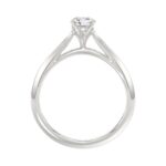 LADIES SOLITAIRE RING 1/2CT ROUND DIAMOND 18K WHITE GOLD - Image 2