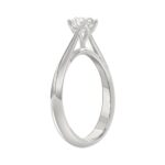 LADIES SOLITAIRE RING 1/2CT ROUND DIAMOND 18K WHITE GOLD - Image 3