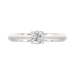 LADIES SOLITAIRE RING 1/2CT ROUND DIAMOND 18K WHITE GOLD - Image 5