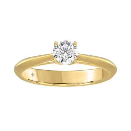 LADIES SOLITAIRE RING 1/2CT ROUND DIAMOND 18K YELLOW GOLD