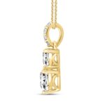 LADIES PENDANT WITH CHAIN 7/8CT ROUND/HEART DIAMOND 18K YELLOW GOLD - Image 2