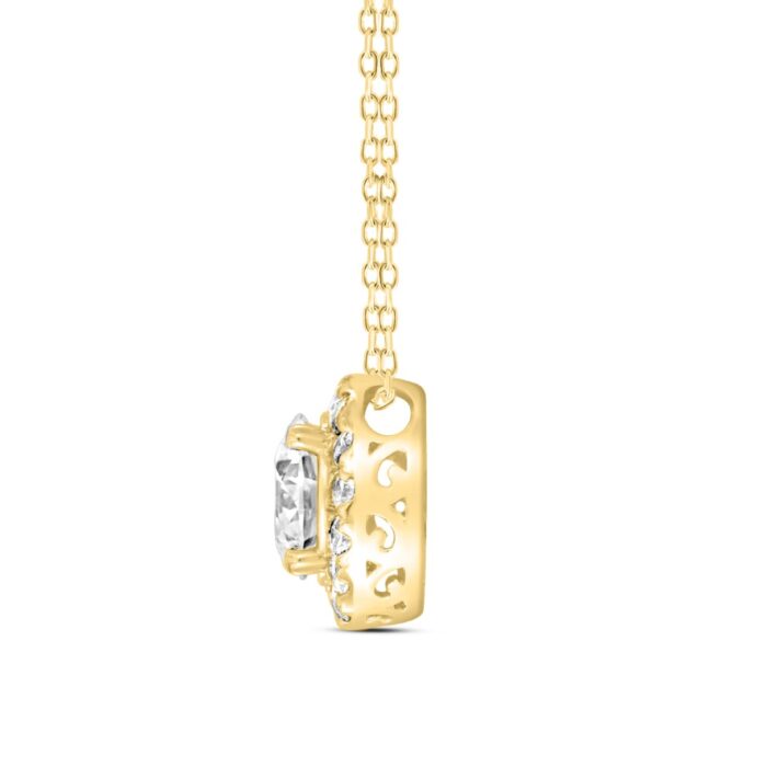 LADIES PENDANT WITH CHAIN 1 1/4CT ROUND DIAMOND 18K YELLOW GOLD (CENTER STONE ROUND DIAMOND 1.00CT) - Image 2