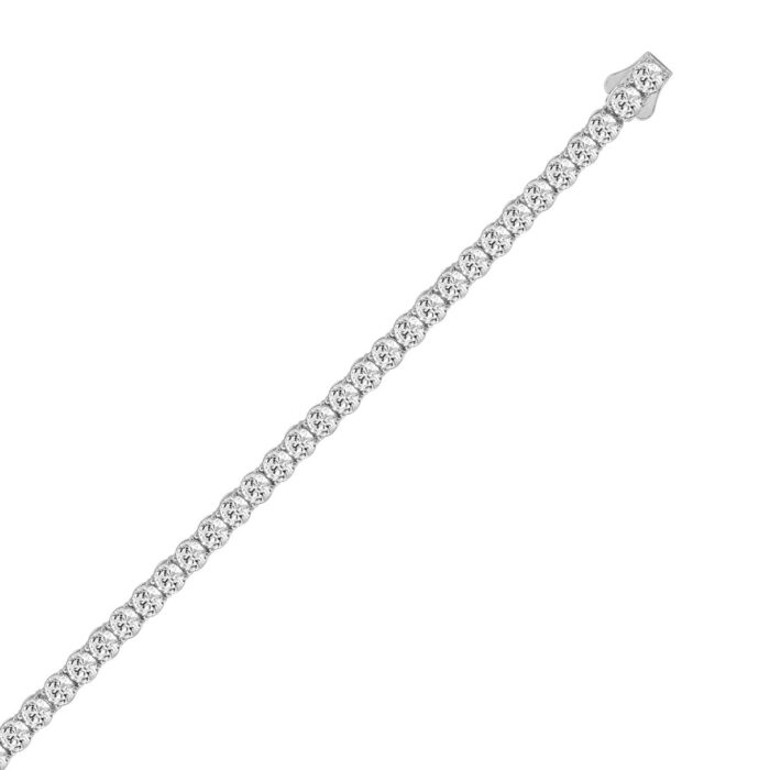 LADIES TENNIS NECKLACE 85.00CT ROUND DIAMOND 14K WHITE GOLD - Image 2